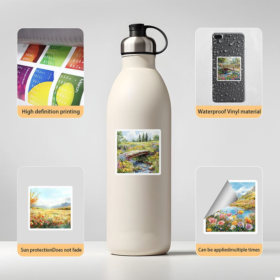 Thumbnail: 50PCS Watercolor Spring Reverie Graffiti Stickers - Creative DIY Waterproof Deco