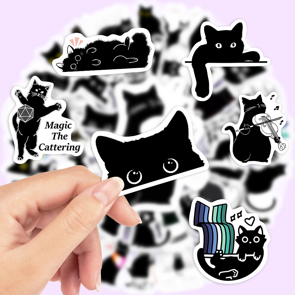 Thumbnail: Kawaii Cute Black Cat Theme Stickers Decoration Self-adhesive Scrapbooking Stick