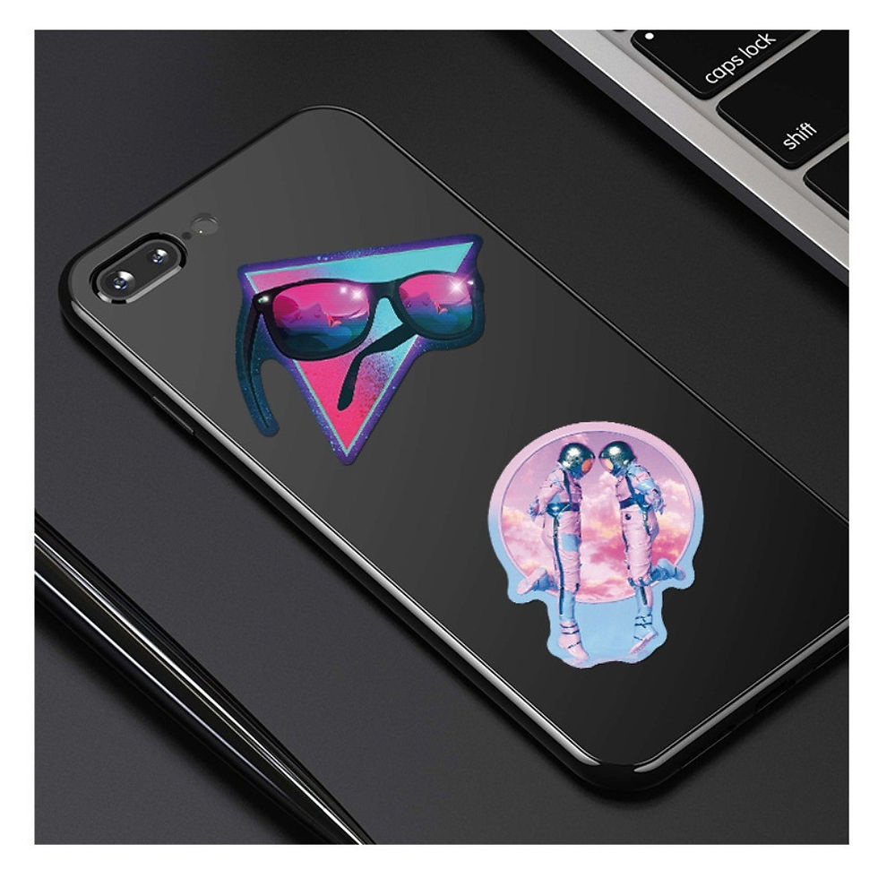 Thumbnail: 50PCS Laser Graffiti Stickers - Holographic Iridescent Punk Decor for Guitars an