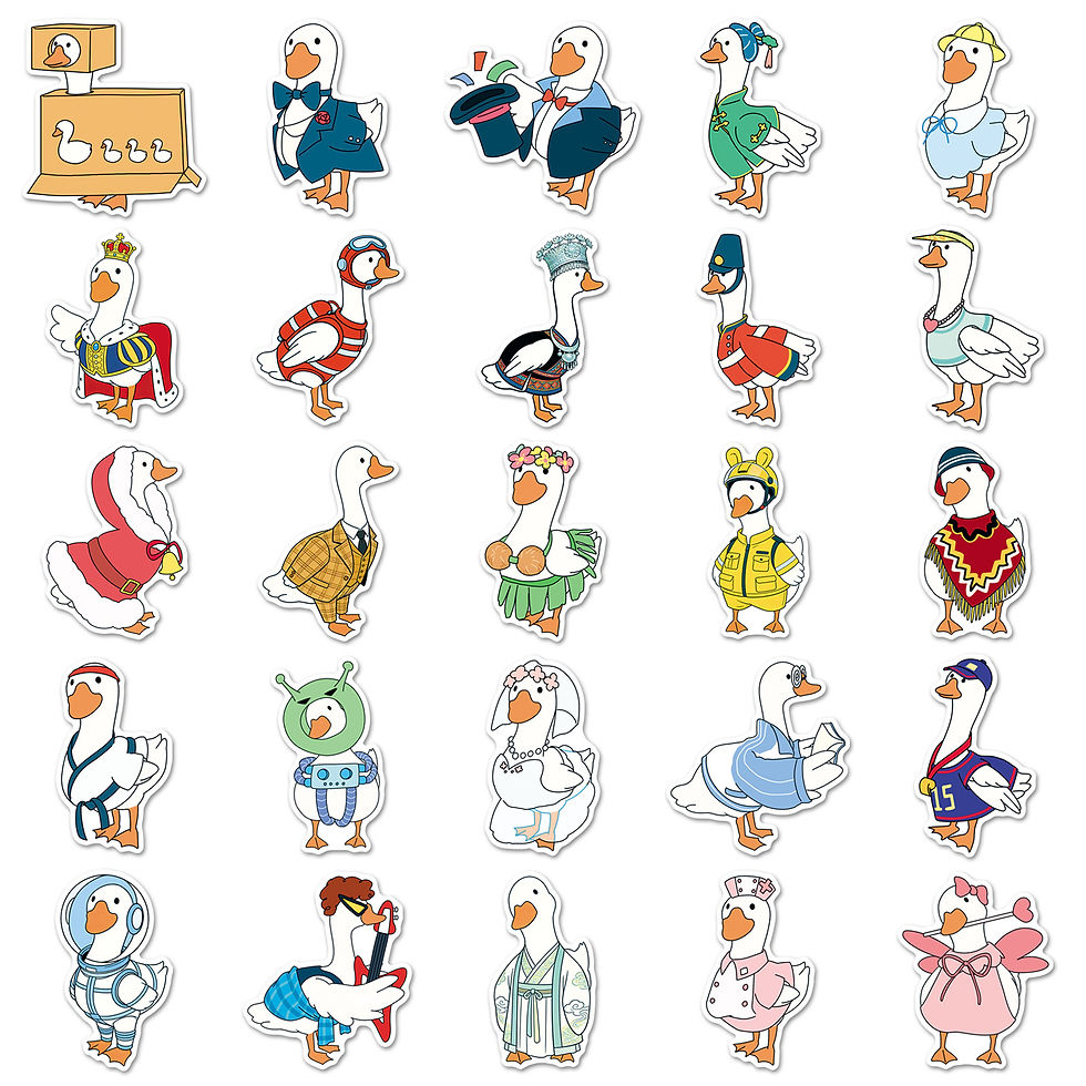 Thumbnail: 50/100PCS Cartoon Big White Goose Stickers, Funny Animal Hand drawn Waterproof D