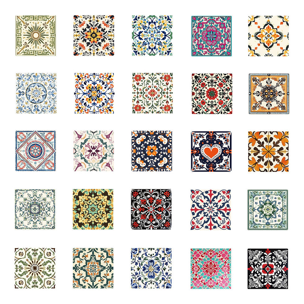 Thumbnail: 50Pcs Original Vintage Art Tile Sticker DIY Waterproof Decal for Fridge Skateboa