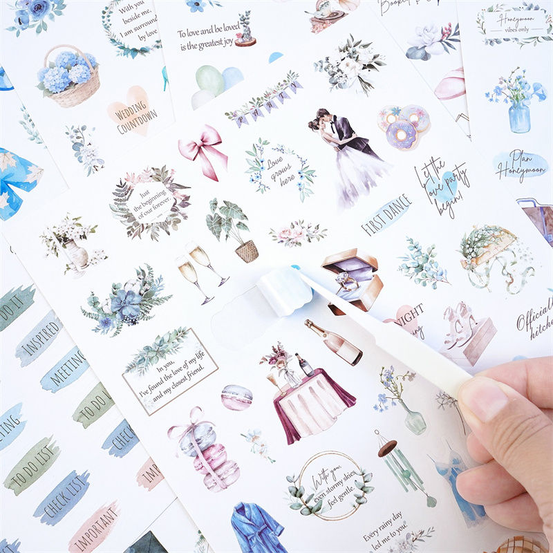 Thumbnail: New 273Pcs Wedding Bliss Stickers Romantic Wedding Theme Self-Adhesive Journal S