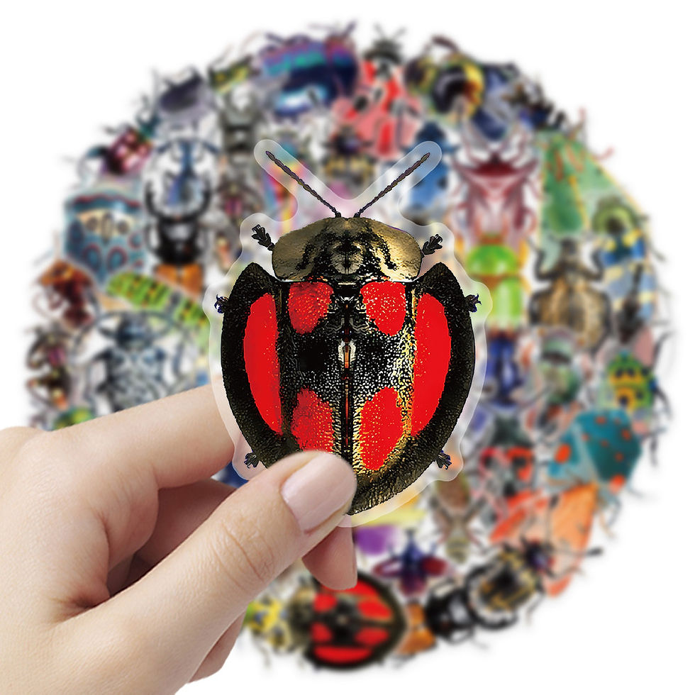Thumbnail: 50 Pcs Insect Themed Stickers - Unique Bug Pattern Decals for Notebook, Luggage 