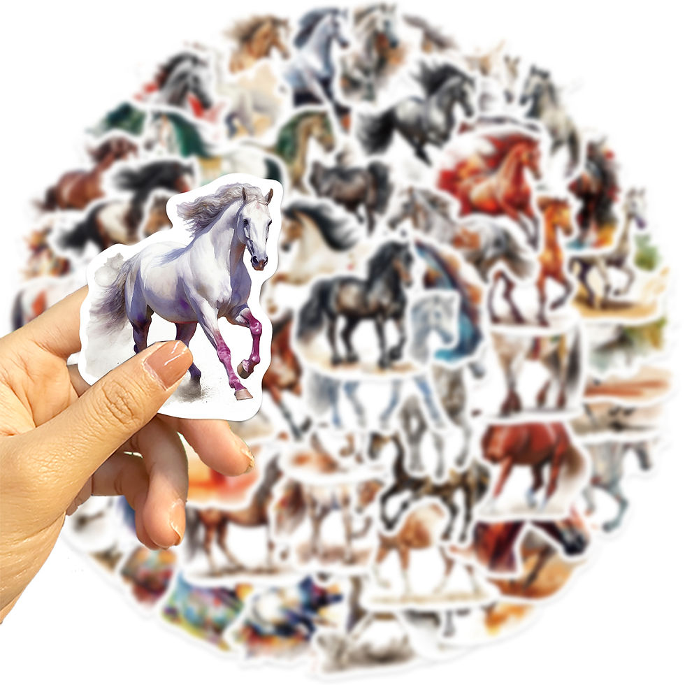 Thumbnail: 60PCS Horse Funny Animals Stickers Toy DIY Kids Notebook Luggage Motorcycle Lapt