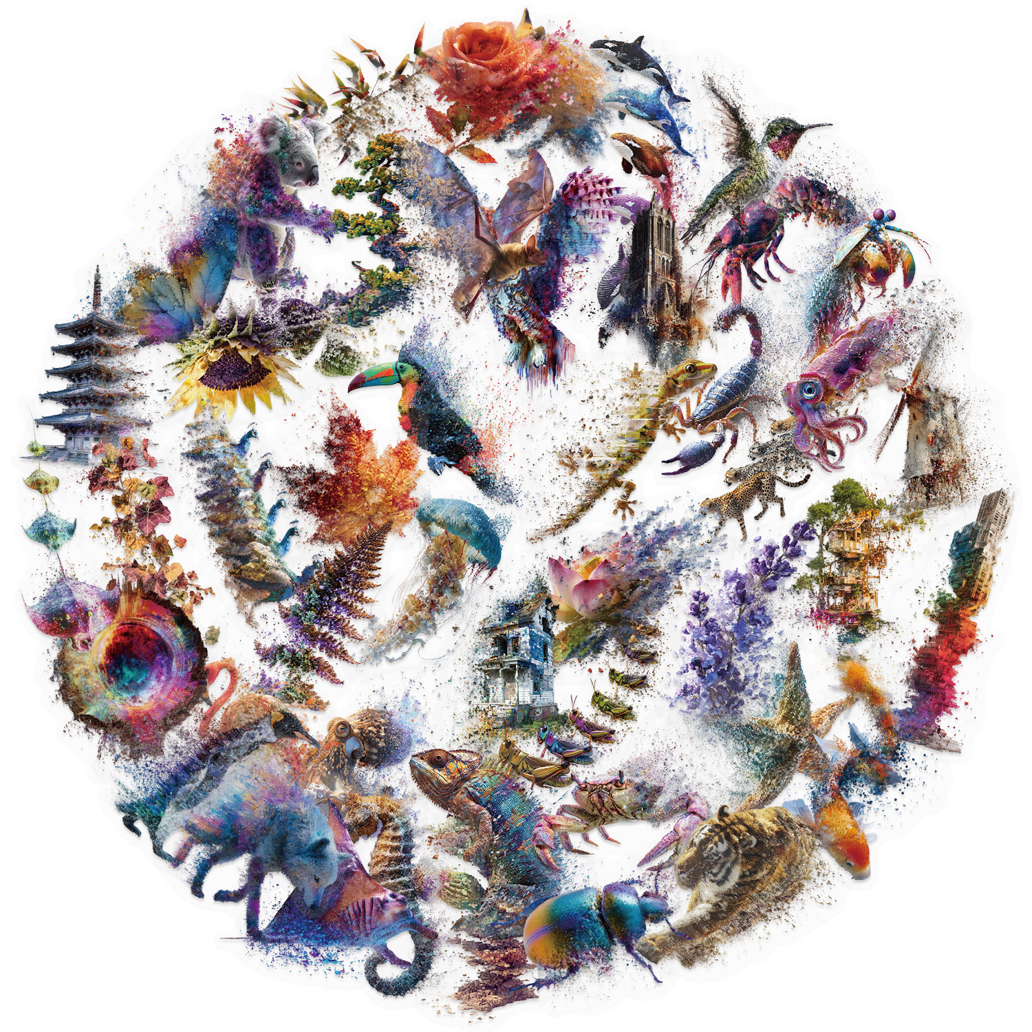 50pcs Animal Transfiguration Movement Research Stickers For Phones Computers Lug