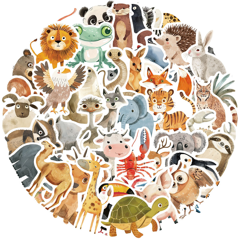 Thumbnail: 50pcs Cute Childrens Book Paintings Stickers Vinyl Waterproof Stickers for Kids 