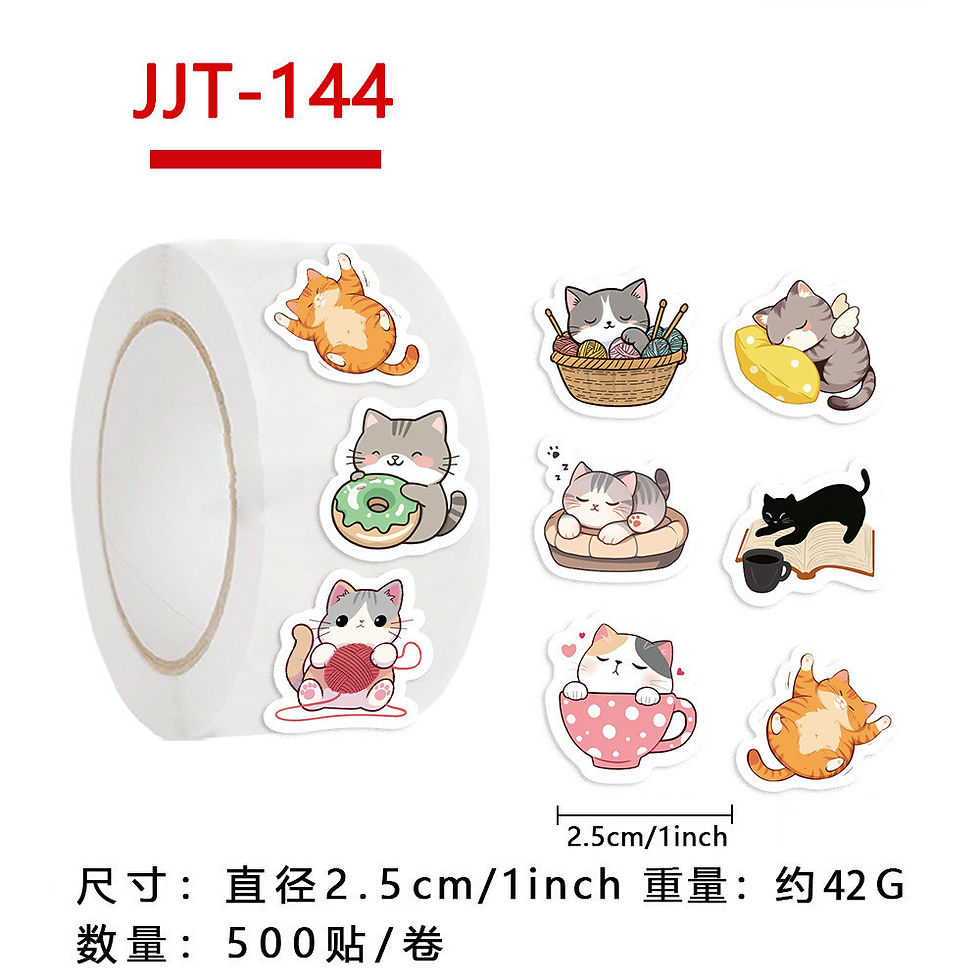 Thumbnail: Mix-and-Match Cat Head Stickers Roll (500 Sheets)  Decor for Planners, Envelope 