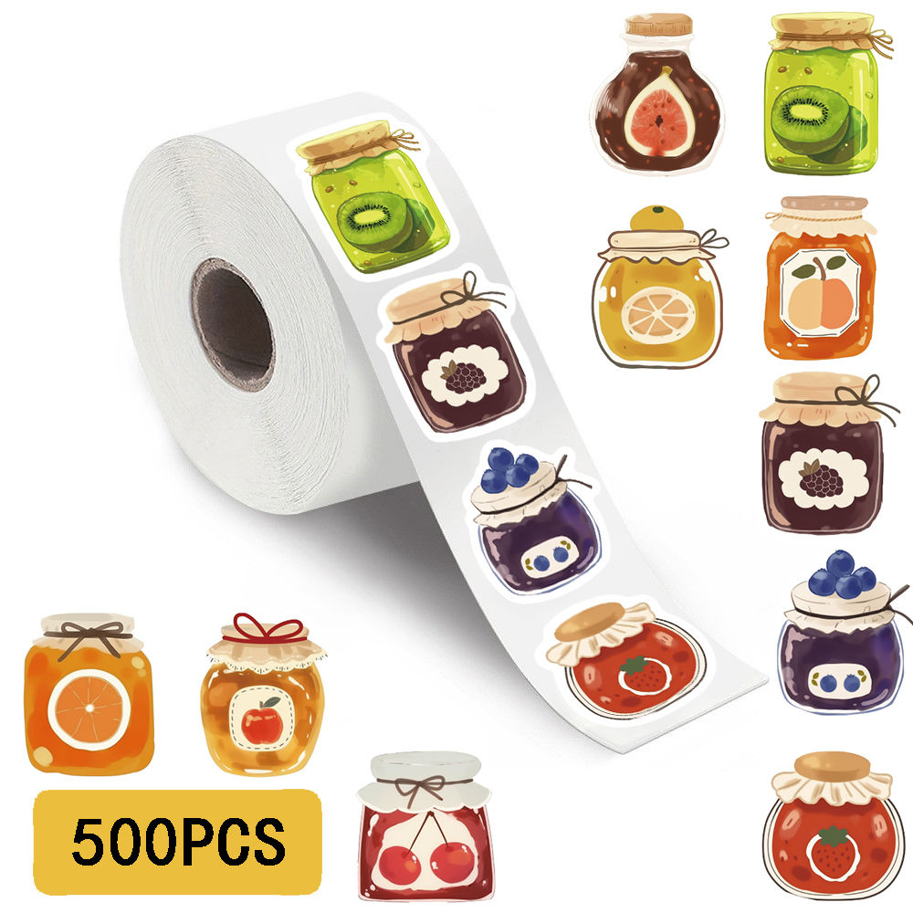 500PCS Jam Jar Roll Adhesive Sticker Motorcycle Skateboard Art Coffee Living Lug