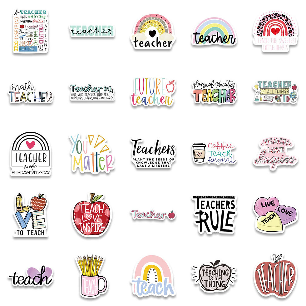 Thumbnail: 50 Pcs Thanksgiving Teacher's Day Graffiti Stickers - Waterproof Decor for Lugga