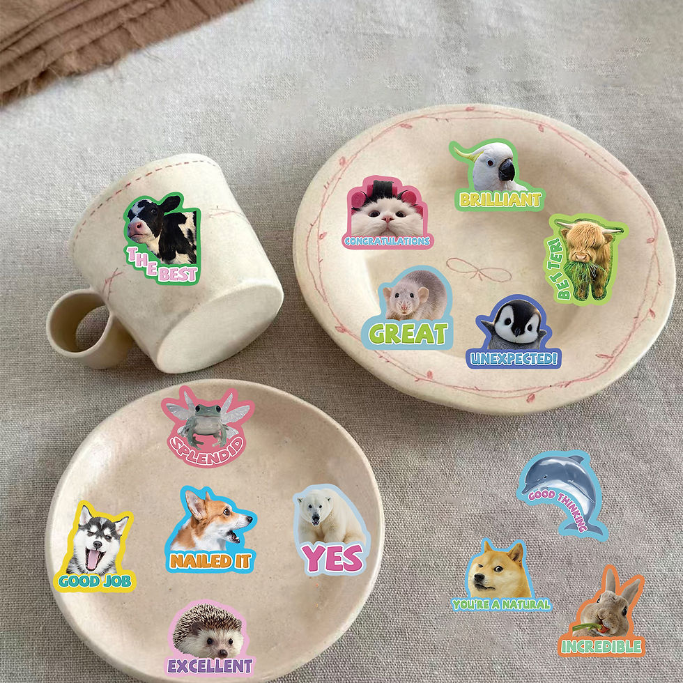 Thumbnail: 50PCS Teacher Animal Rewards Sticker Notebook Home Decorative Creative Waterproo