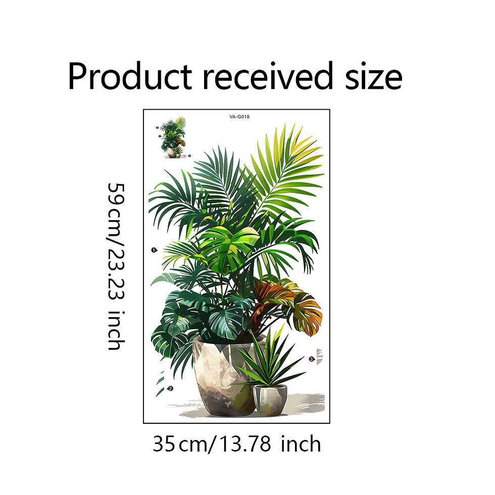 Thumbnail: Modern style painted green plant potted self-adhesive wall stickers, suitable fo
