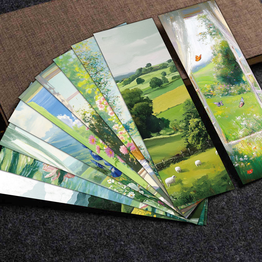 30PCS The Green Fields Of Spring Bookmark Harajuku Card Stationary Supplies Read