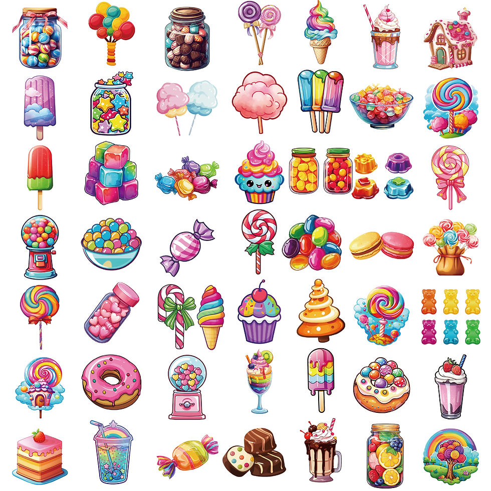 Thumbnail: 50PCS Rainbow Candy Creative Stickers Painting Aesthetic Cute Style Retro Laptop