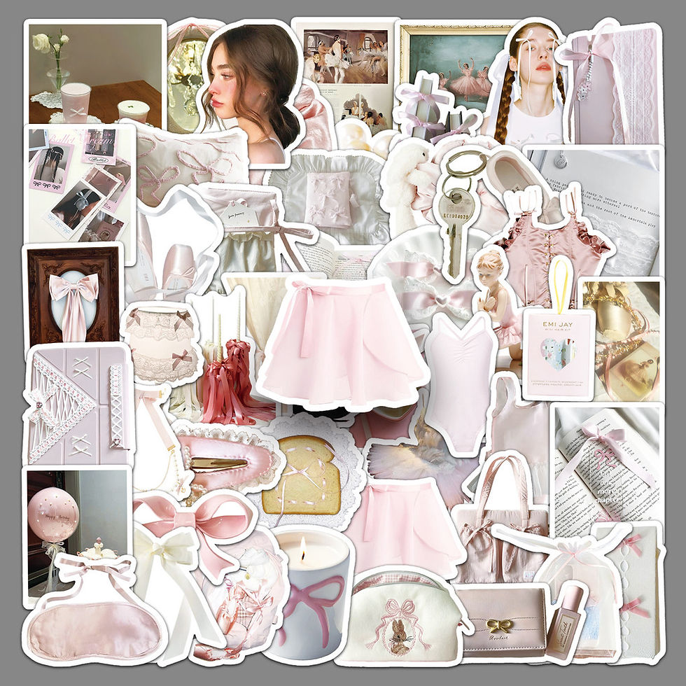 Thumbnail: 50 Pieces Ballet INS Style Stickers - Creative Cartoon Fresh & Cute Decor for Ph