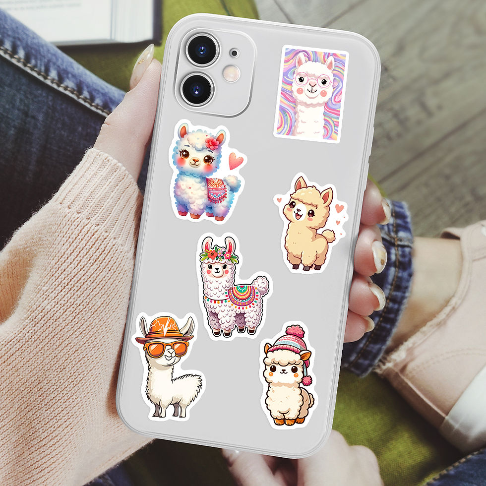 Thumbnail: Fun Lama Stickers DIY Waterproof Vinyl Alpaca Decals for Scrapbook Junk Journal 