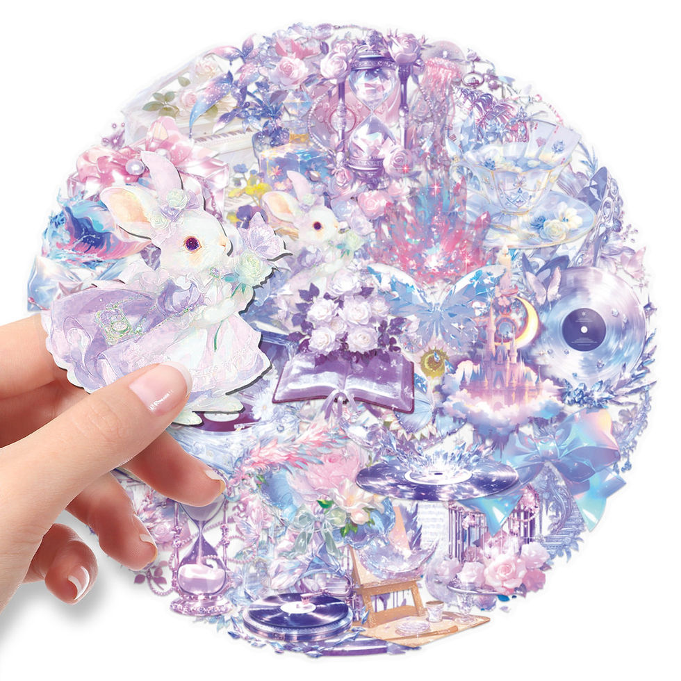 Thumbnail: 50 Pieces Dreamy INS-Style PET Transparent Stickers Sweet Waterproof High-End Am