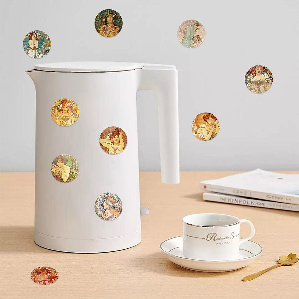 Thumbnail: 500Pcs/Roll Hot-Selling Mucha Art Washi Tape - Art Nouveau Decor for Journal & E