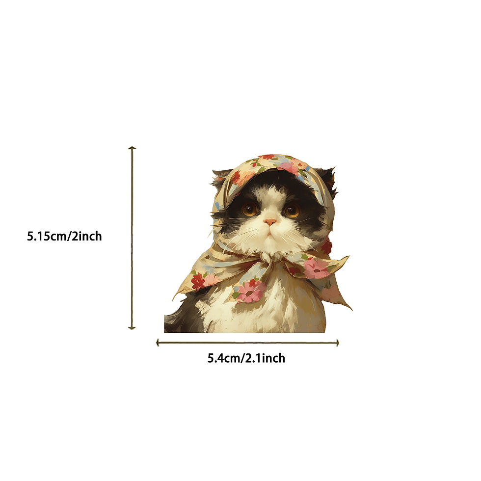 Thumbnail: 50pcs Kawaii Animals Cat Meme Sticker Sticky Aesthetic Decorative Scrapbook Cute