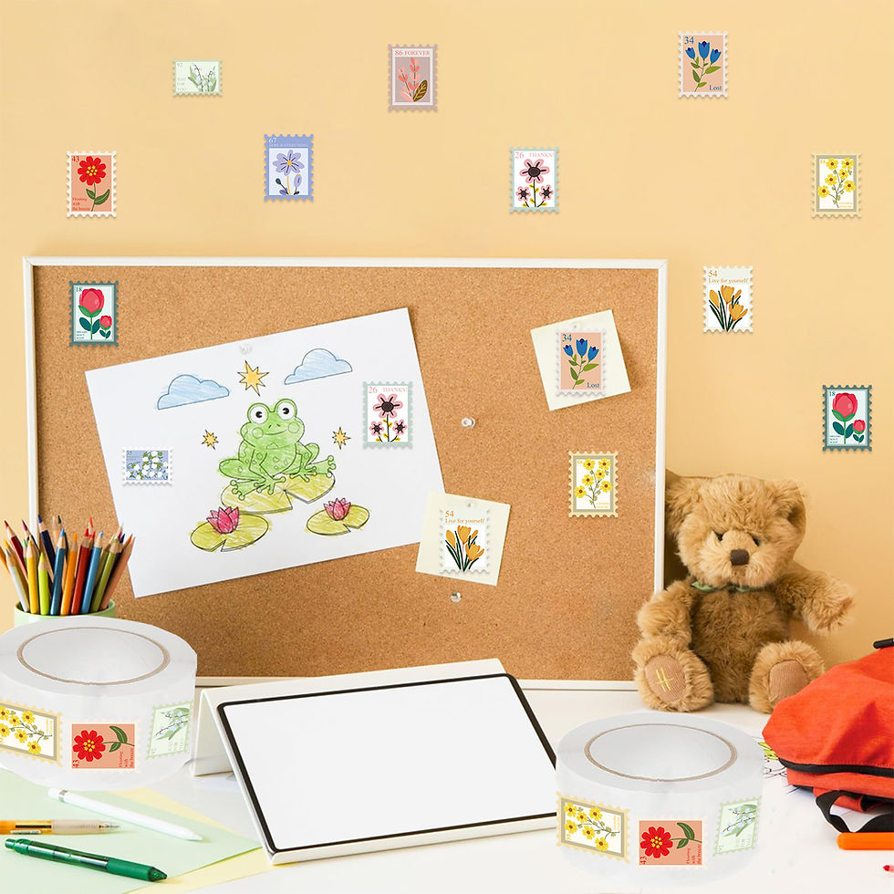 Thumbnail: 500PCS Flower Stamps Roll Sticker Cartoon Y2k Fashion Scrapbook Graffiti Cafe DI