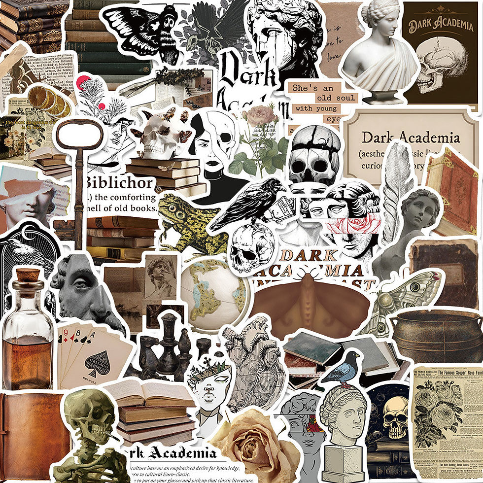 Thumbnail: 50-Pack Dark Academia Graffiti Stickers - INS-Inspired from Japan & Korea for El
