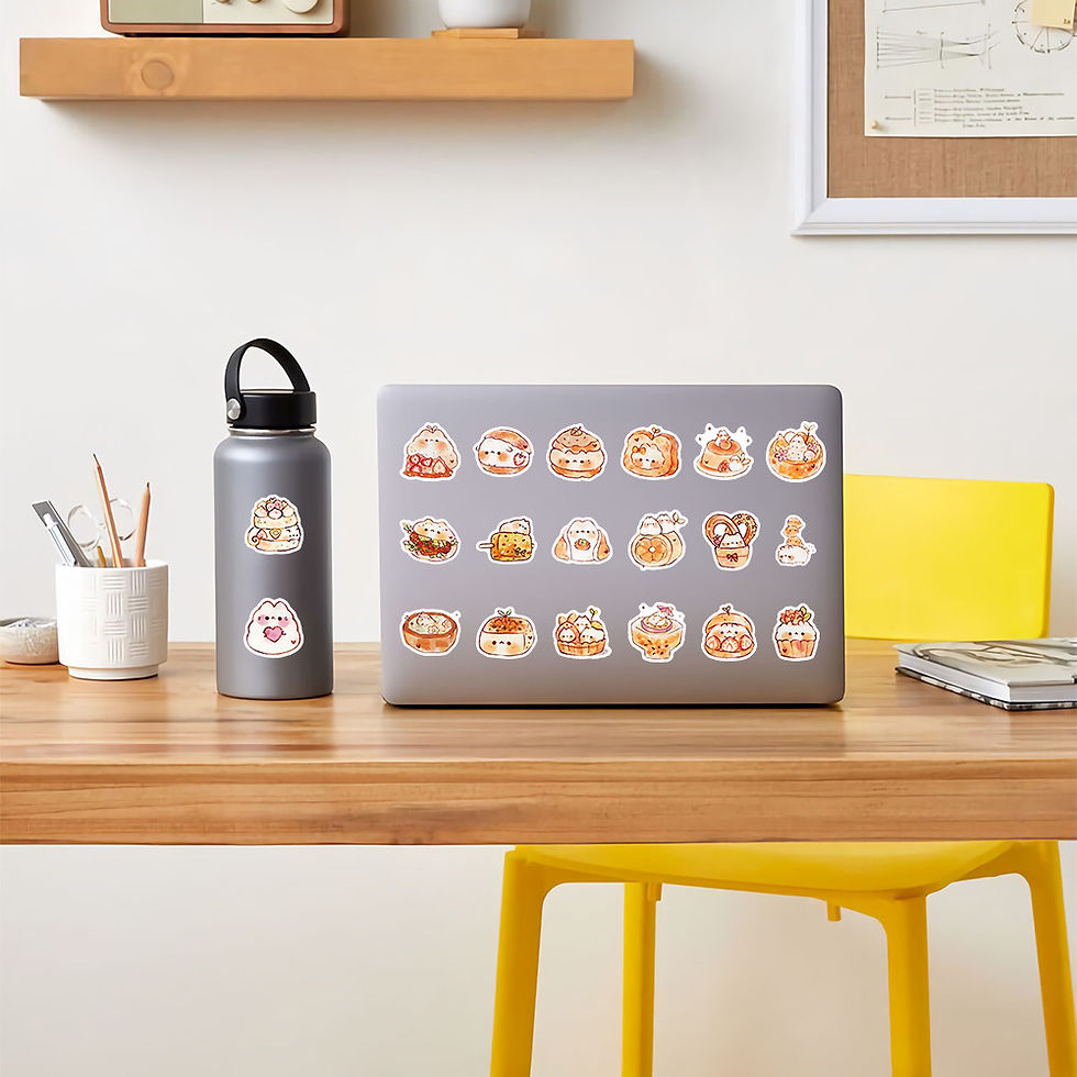Thumbnail: 103 Sheets Cartoon Cat Stickers, Cute Decorative Decals for Phone Case Laptop Wa