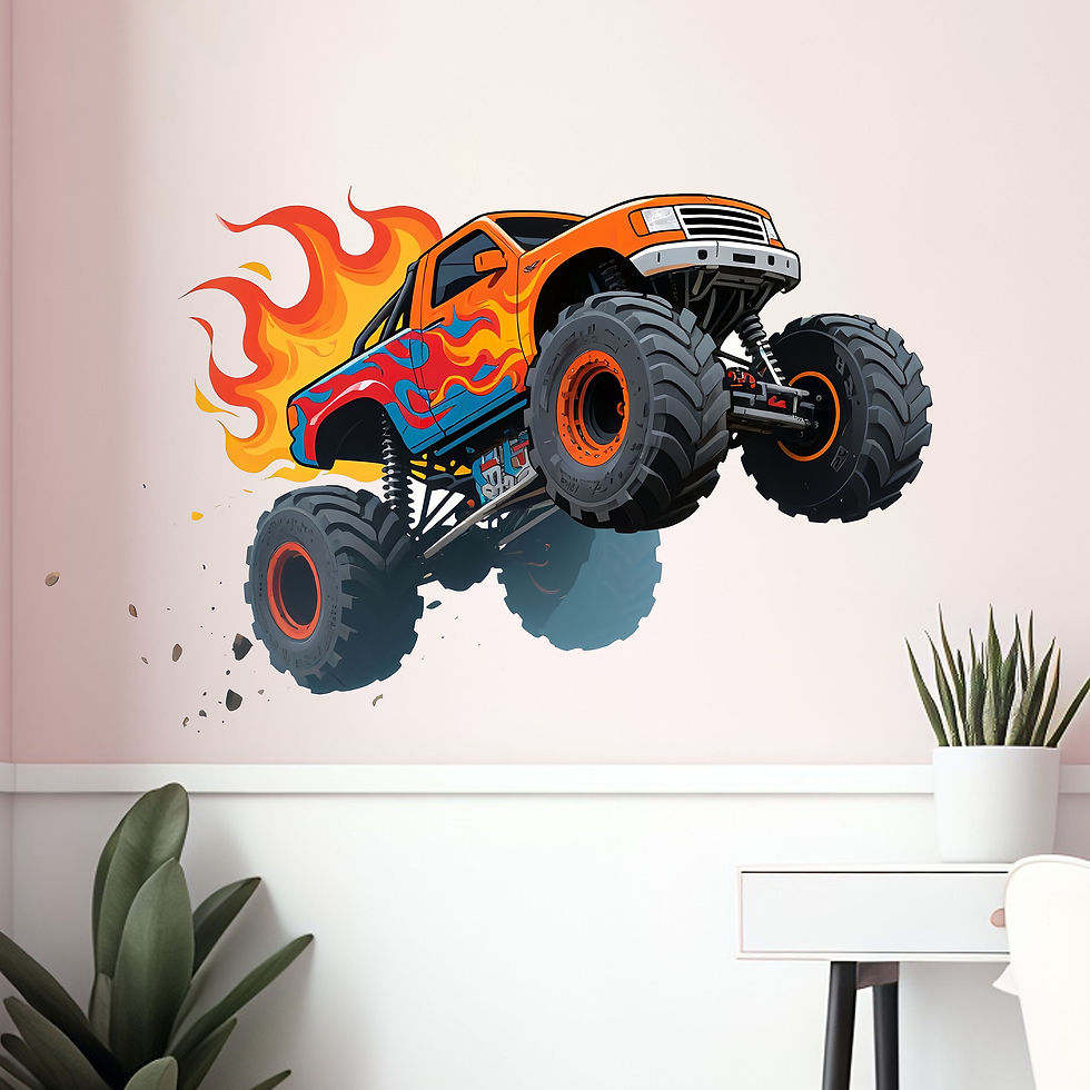 Thumbnail: New cool flame off-road vehicle room beautification decoration wall sticker self
