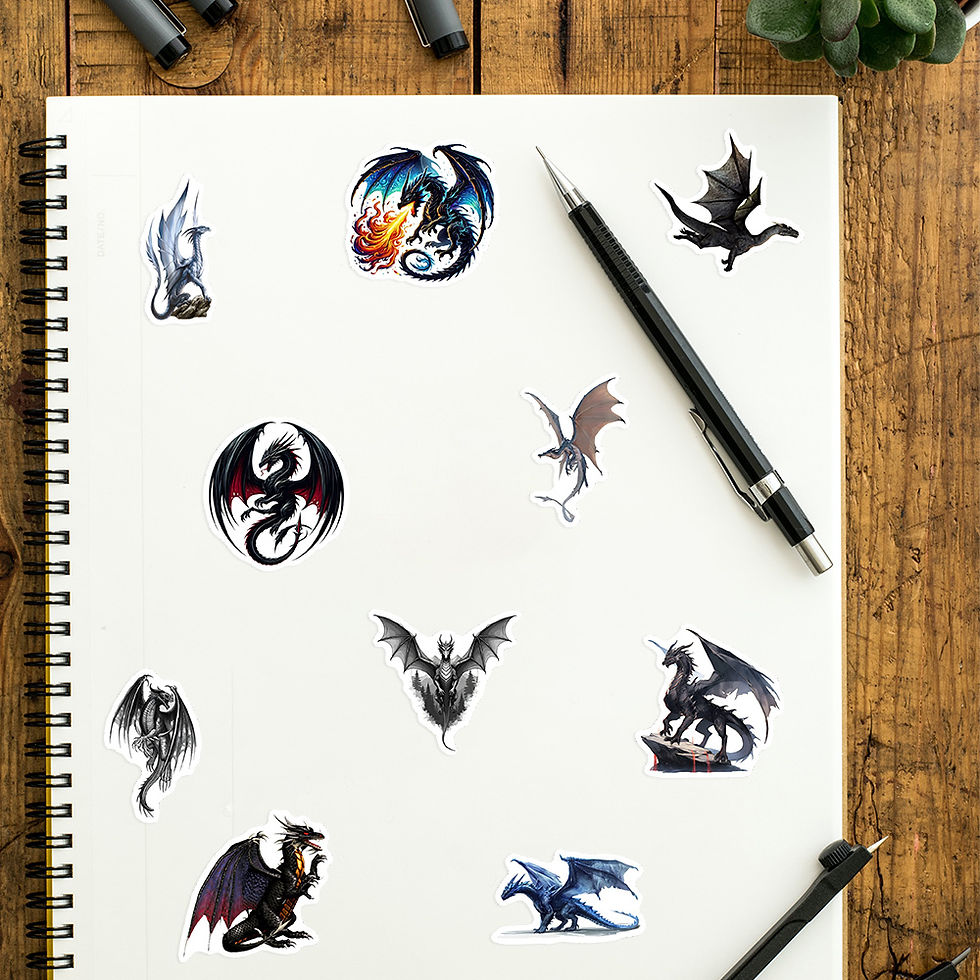 Thumbnail: Fantasy Magic Mythical Dragon Stickers Waterproof Vinyl DIY Decorative Toy Decal