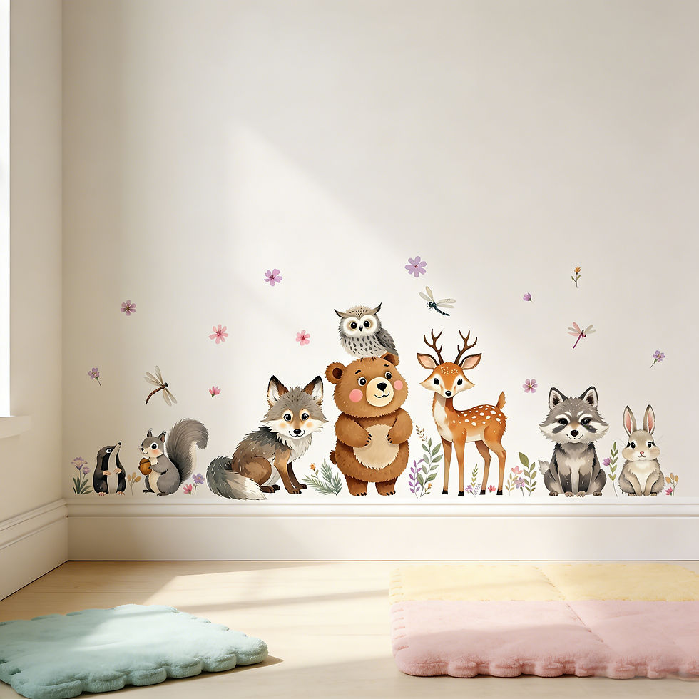 Thumbnail: New Creative Cartoon Bear Wall Stickers Decorative Adhesive Decals for Living Ro