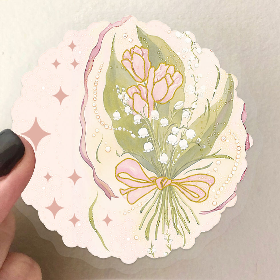 Thumbnail: 50PCS Retro Floral Transparent PET Hot Stamping Stickers Folwer Graffiti Decals 