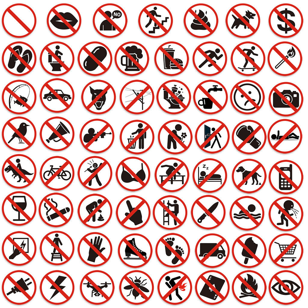 63PCS Adorable Forbidden Icon Stickers - Playful Waterproof Decals to Brighten D