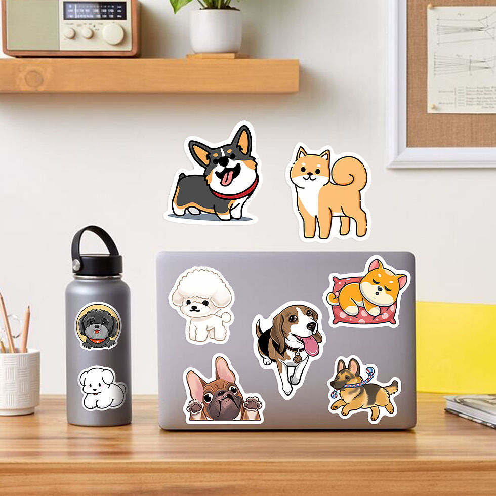 Thumbnail: Kawaii Mixed Cartoon Dog Stickers Cute Animals DIY Toys Skateboard Laptop Cup Bi