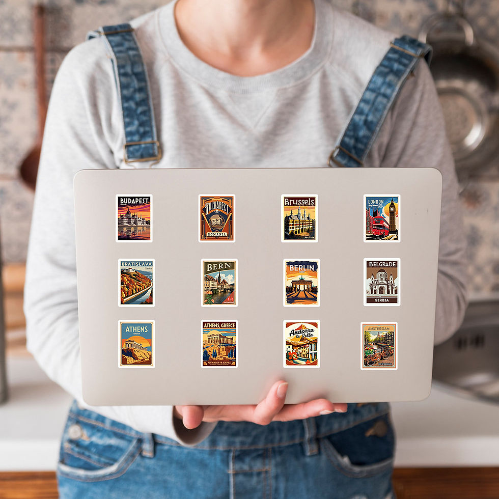 Thumbnail: 50PCS European Travel Series Graffiti Stickers - Waterproof Decor for Water Cup,
