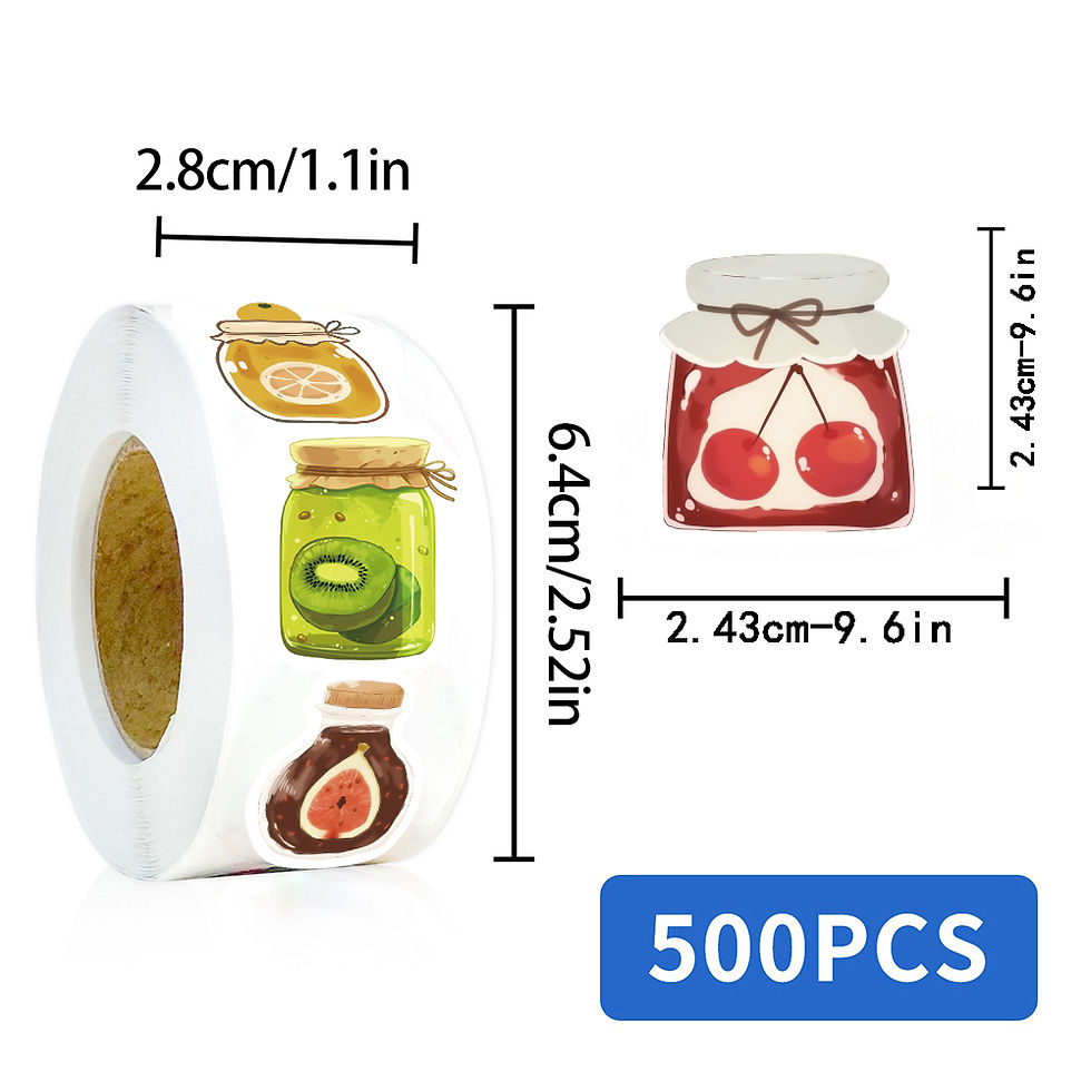 Thumbnail: 500PCS Jam Jar Roll Adhesive Sticker Motorcycle Skateboard Art Coffee Living Lug