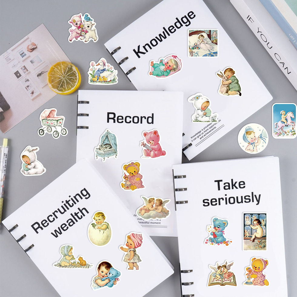 Thumbnail: 50PCS  Cartoon European and American Retro Angel Babies Graffiti Stickers for Bi