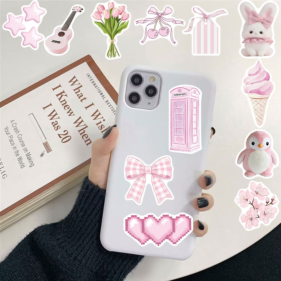 Thumbnail: 50/100PCS Pink Cartoon Graffiti Stickers Laptop Luggage Skateboard Suitcase Guit