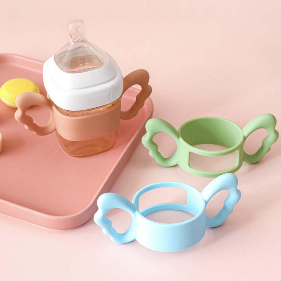 Wide-Neck Square Bottle Silicone Handle Baby Bottle Accessory Hergen Angel Handl