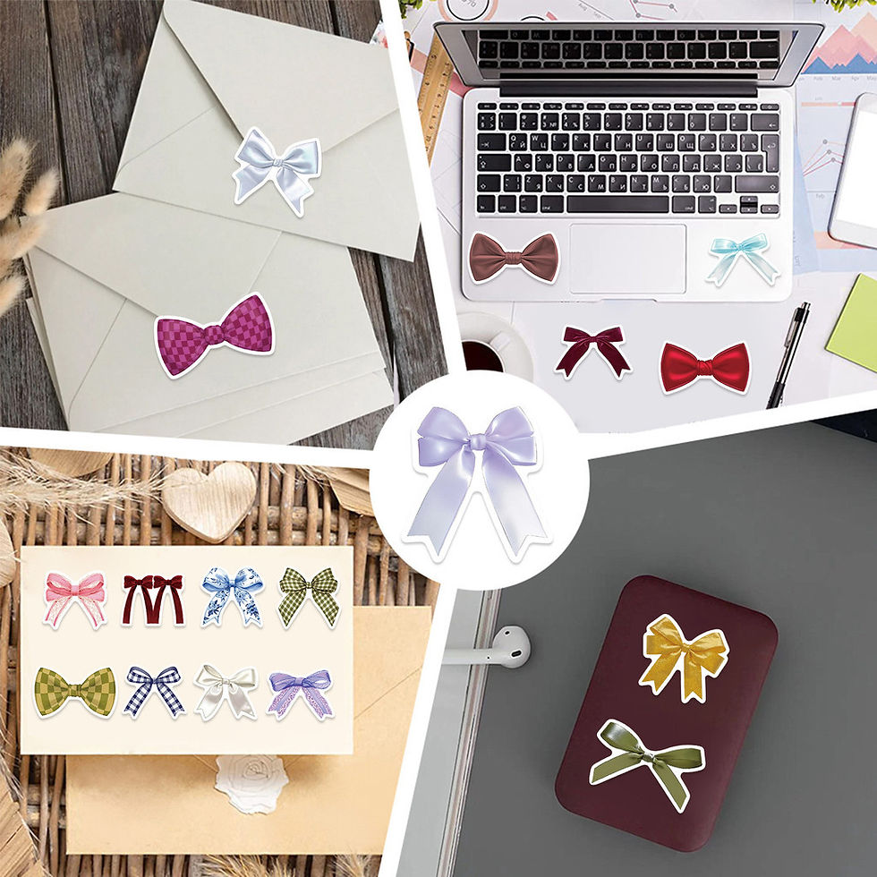 Thumbnail: Waterproof Bowknot Stickers (50Pcs) Cartoon Doodle Decals for Guitar Notebook Su