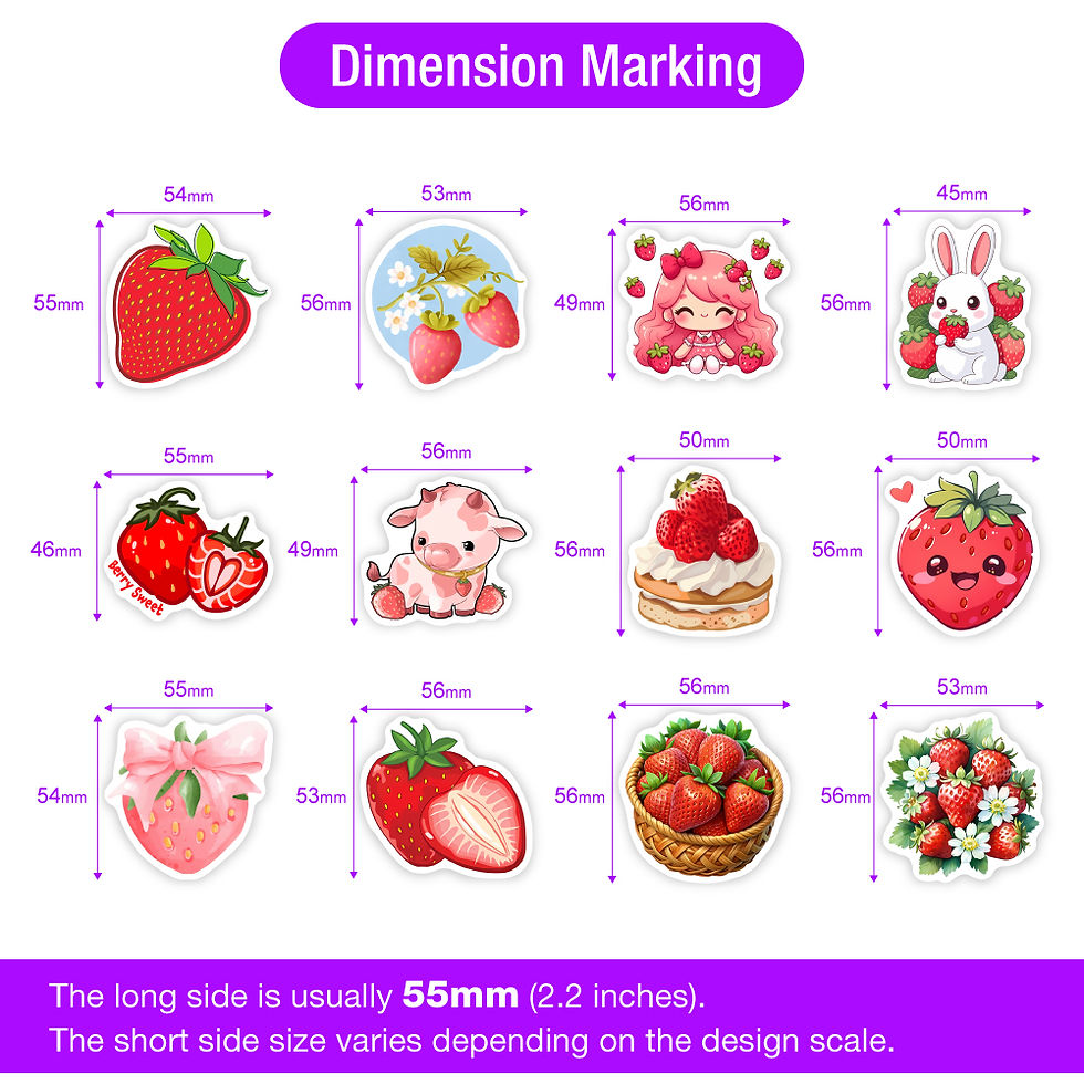 Thumbnail: Aesthetic Strawberry Stickers Lovely Cartoon DIY Toys Gift Decorative Decal for 