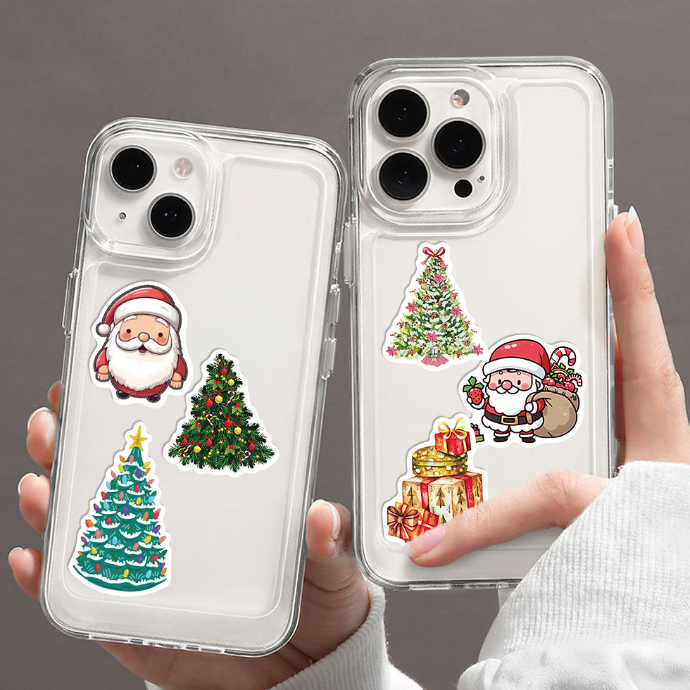 Thumbnail: 50pcs Retro Christmas Cartoon Children Stickers Decals Decoration DIY Phone Note