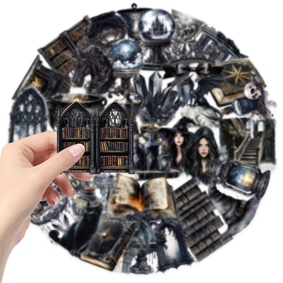 Thumbnail: 50pcs Retro Magic Stickers Cool Transparent PET Decals For Luggage Guitar Laptop