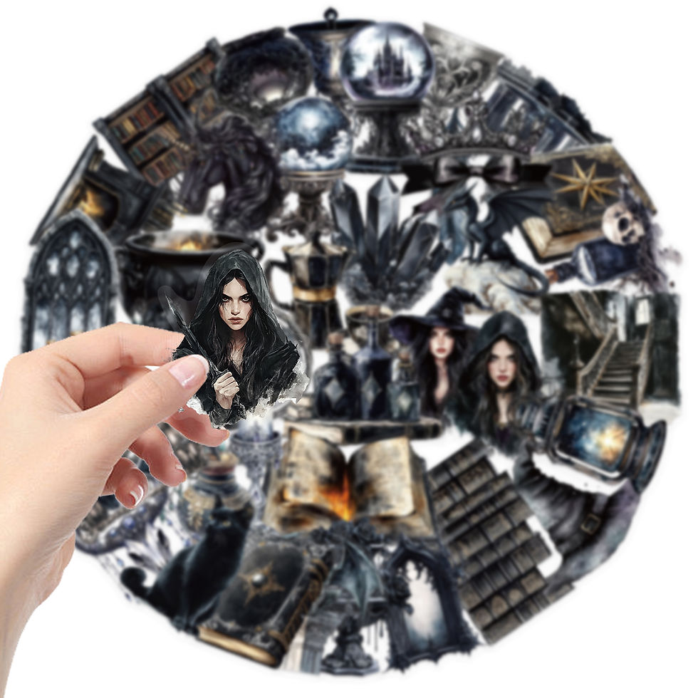 Thumbnail: 50pcs Retro Magic Stickers Cool Transparent PET Decals For Luggage Guitar Laptop