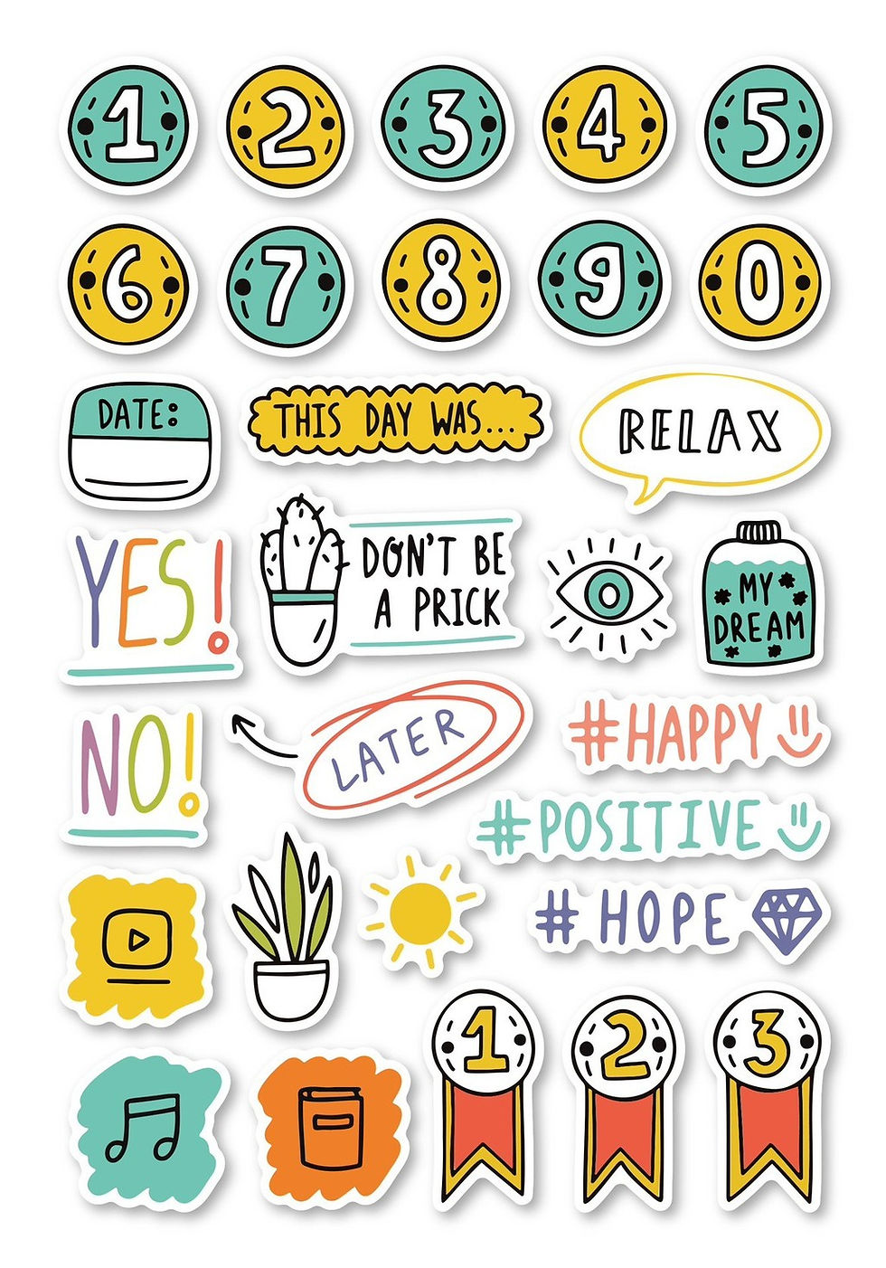 Thumbnail: 240 Pcs/8 Sheets Planner Mark Label Stickers - DIY Graffiti Decals for Journals,