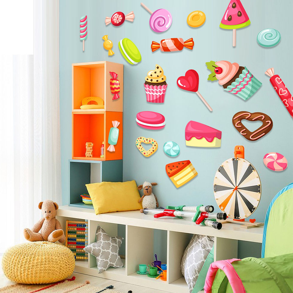 Thumbnail: Creative Dessert candy Refrigerator Sticker Home Decoration Kitchen Mural DIY Wa