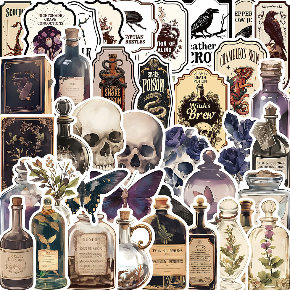 Thumbnail: 50PCS Cool Gothic Graffiti Skull Stickers Decals Kids Toy DIY Diary Suitcase Scr