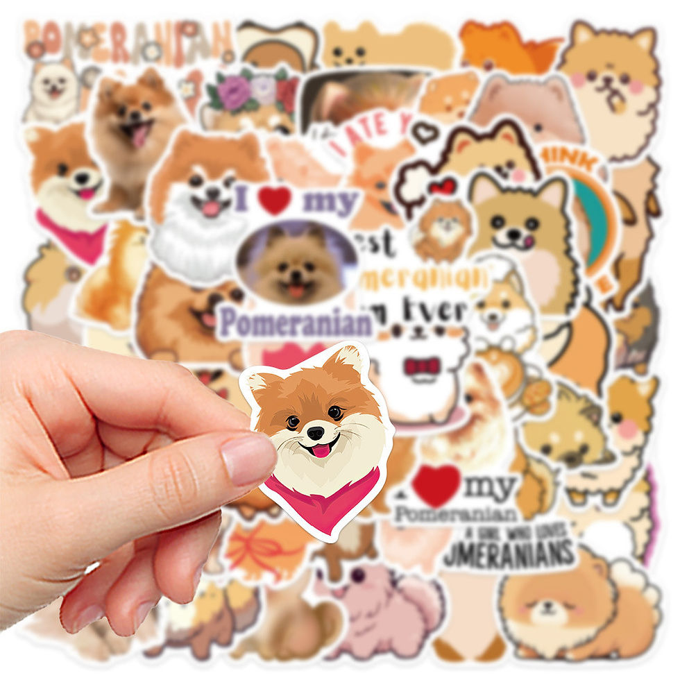 Thumbnail: 50PCS Cartoon Cute Pomeranian Graffiti Stickers for Bicycle Hand Account Pencil 