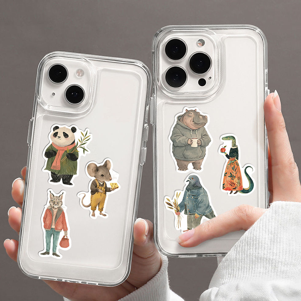 Thumbnail: 50pcs Vintage Animals Cliparts Stickers Aesthetic Motorcycle Phone Car Skateboar