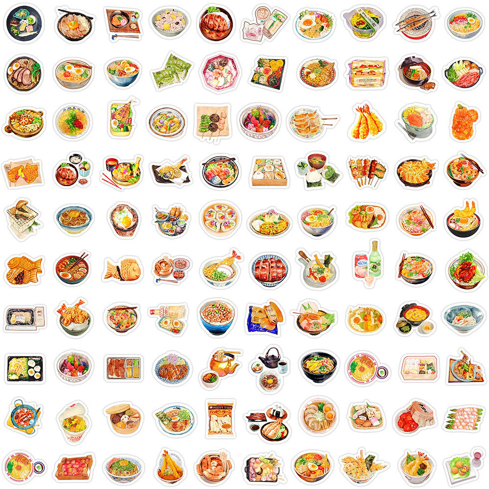 Thumbnail: 120Pcs Japanese Cuisine Mini Stickers Stylish DIY Decor For Phone Notebook Journ