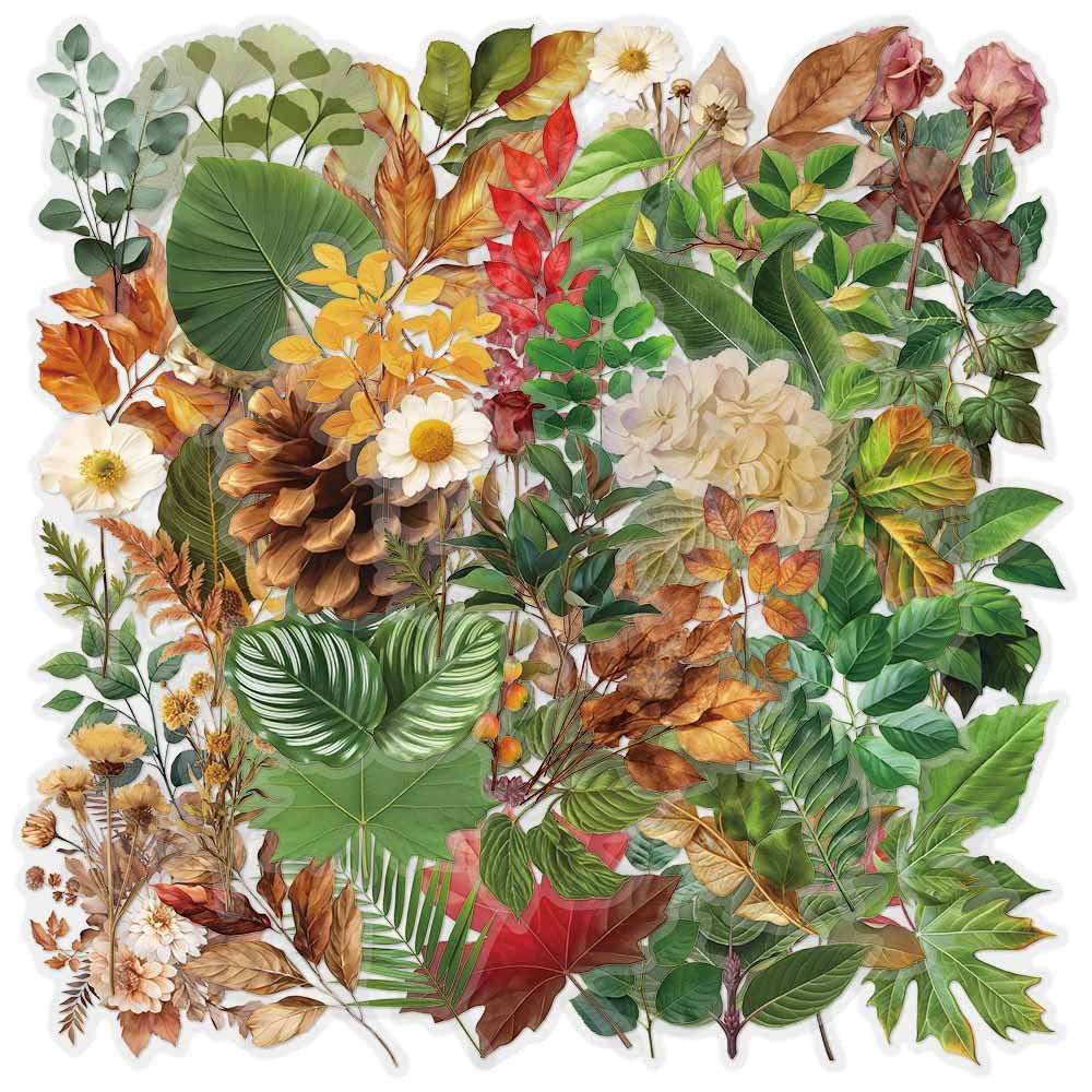 50Pcs Cartoon Plant Stickers Set DIY Decor for Phone Case Journal Laptop iPad Re