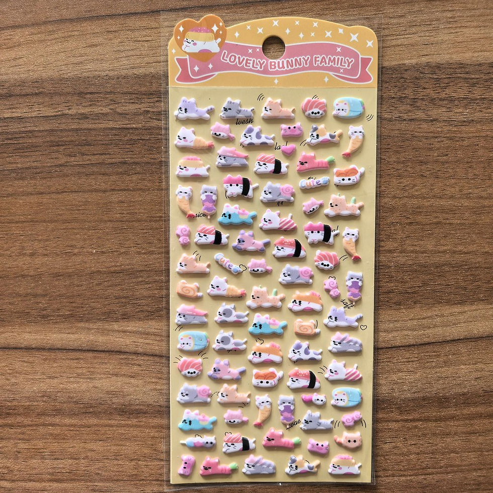 Thumbnail: 4-Pack Cute Animal Family Themed 3D Stickers - Vibrant Decor Embellishments for 