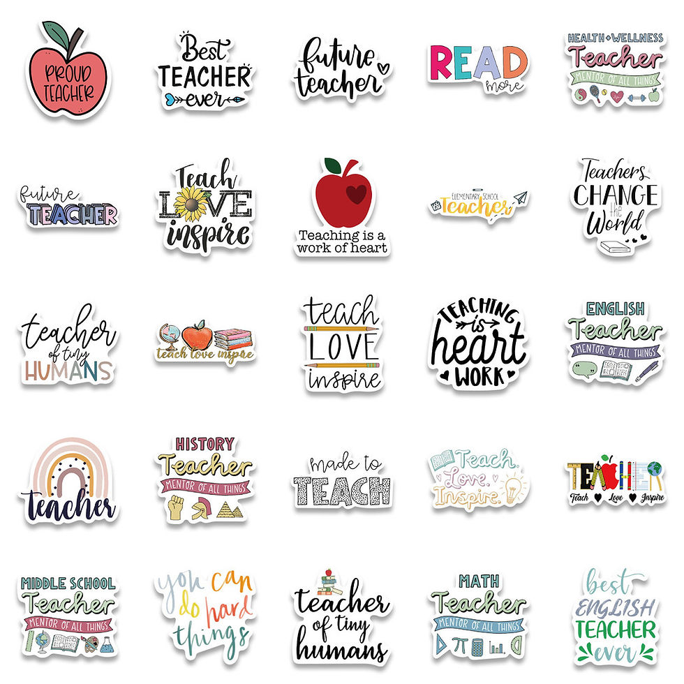 Thumbnail: 50 Pcs Thanksgiving Teacher's Day Graffiti Stickers - Waterproof Decor for Lugga